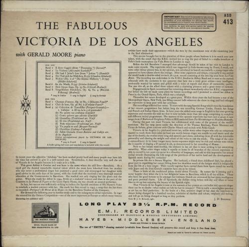 Victoria De Los Angeles The Fabulous Victoria De Los Angeles - 1st vinyl LP album (LP record) UK VJILPTH756033