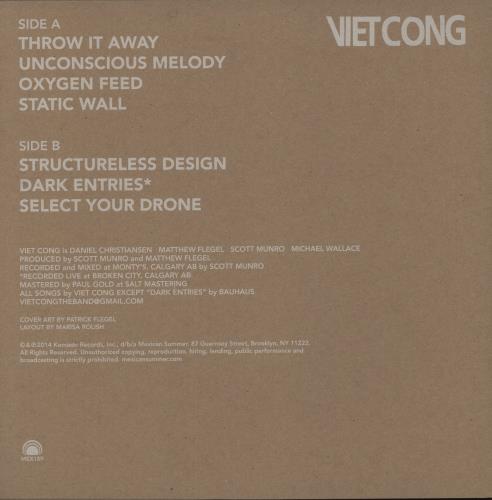 Viet Cong Cassette 12" vinyl single (12 inch record / Maxi-single) US 1K212CA872447