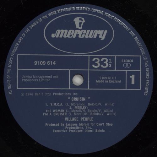 Village People Cruisin' vinyl LP album (LP record) UK VILLPCR521825