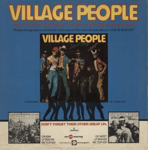 Village People Sleazy 12" vinyl single (12 inch record / Maxi-single) UK VIL12SL762194