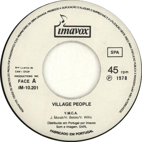 Village People Y.M.C.A. 7" vinyl single (7 inch record / 45) Portuguese VIL07YM702132