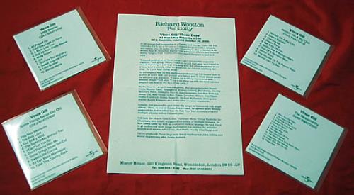 Vince Gill These Days CD-R acetate UK VGLCRTH387242