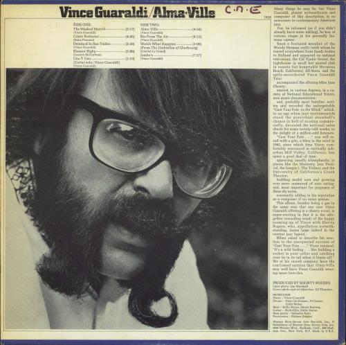 Vince Guaraldi Alma Ville - Promotional Copy vinyl LP album (LP record) US VGALPAL803723