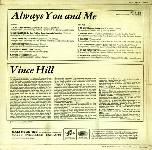 Vince Hill Always You And Me vinyl LP album (LP record) UK VH2LPAL450665