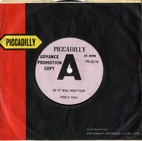 Vince Hill As It Was Written 7" vinyl single (7 inch record / 45) UK VH207AS577287