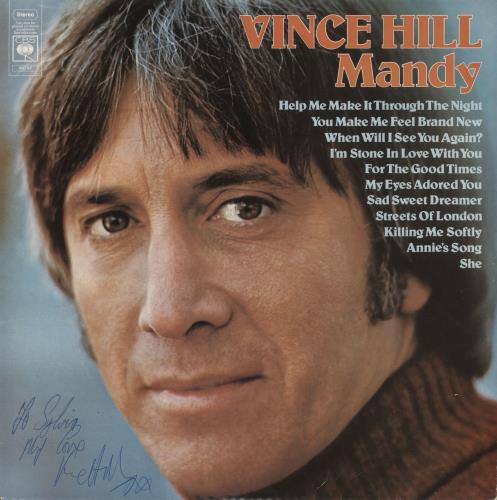 Vince Hill Mandy - Autographed vinyl LP album (LP record) UK VH2LPMA741922