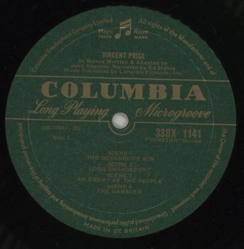 Vincent Price Co-Star - The Record Acting Game vinyl LP album (LP record) UK 9YSLPCO875953