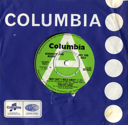 Vincent Zarra Why Can't I Walk Away ? 7" vinyl single (7 inch record / 45) UK VZR07WH484300