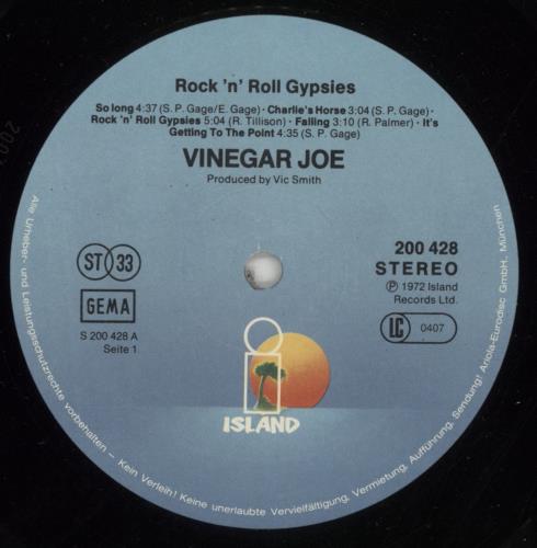 Vinegar Joe Rock'n Roll Gypsies vinyl LP album (LP record) German VJOLPRO868198