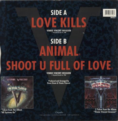 Vinnie Vincent Love Kills 12" vinyl single (12 inch record / Maxi-single) UK VNV12LO130321