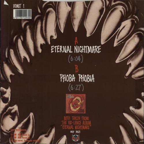 Vio-Lence Eternal Nightmare 10" vinyl single (10 inch record) US VJP10ET764094