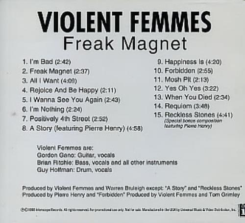 Violent Femmes Freak Magnet CD album (CDLP) US VIOCDFR112263