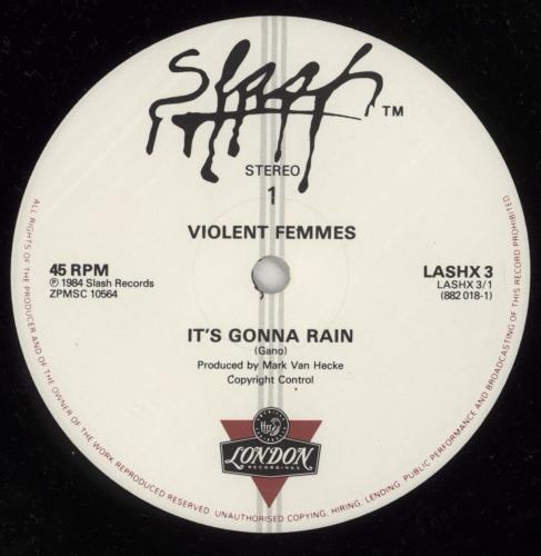 Violent Femmes It's Gonna Rain 12" vinyl single (12 inch record / Maxi-single) UK VIO12IT284891