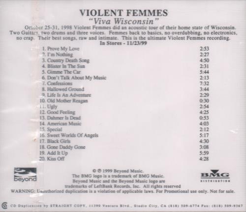Violent Femmes Viva Wisconsin CD-R acetate US VIOCRVI145727