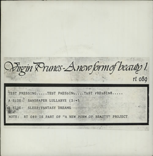 Virgin Prunes A New Form Of Beauty - Test Pressing 7" vinyl single (7 inch record / 45) UK VPR07AN298841