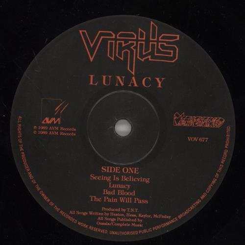Virus (Thrash) Lunacy - VG vinyl LP album (LP record) UK WUWLPLU887890