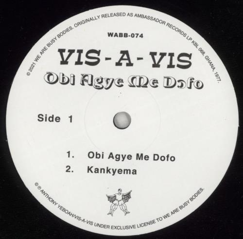 Vis-A-Vis Obi Agye Me Dofo vinyl LP album (LP record) Canadian 9X0LPOB869365