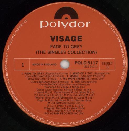 Visage Fade To Grey - The Singles Collection vinyl LP album (LP record) UK VISLPFA128708