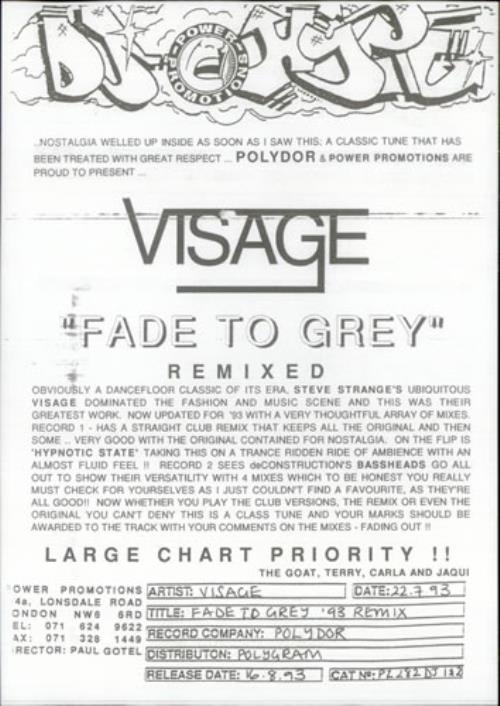 Visage Fade To Grey '93 - Double Pack 12" vinyl single (12 inch record / Maxi-single) UK VIS12FA24536