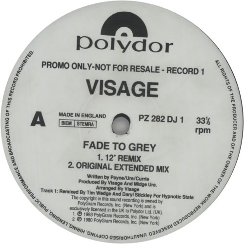 Visage Fade To Grey '93 - Double Pack 12" vinyl single (12 inch record / Maxi-single) UK VIS12FA604351