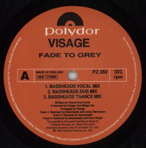 Visage Fade To Grey 12" vinyl single (12 inch record / Maxi-single) UK VIS12FA94147