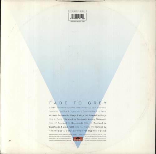 Visage Fade To Grey 12" vinyl single (12 inch record / Maxi-single) UK VIS12FA94147