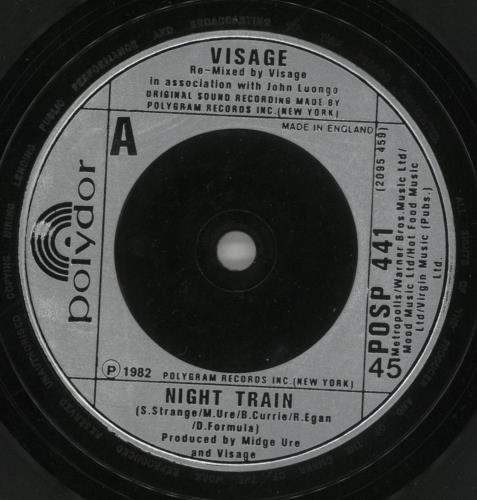 Visage Night Train + Sleeve 7" vinyl single (7 inch record / 45) UK VIS07NI130975