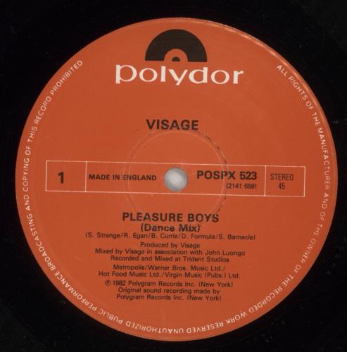 Visage Pleasure Boys 12" vinyl single (12 inch record / Maxi-single) UK VIS12PL14128