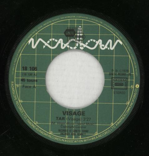 Visage Tar 7" vinyl single (7 inch record / 45) French VIS07TA78050