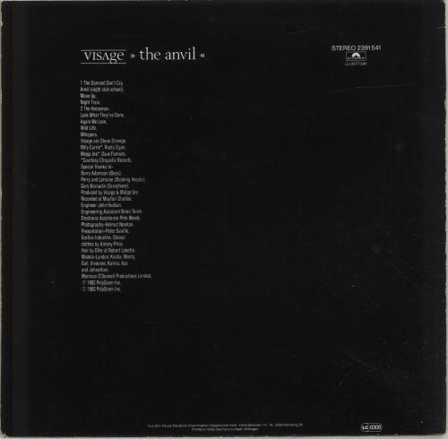 Visage The Anvil vinyl LP album (LP record) German VISLPTH696851