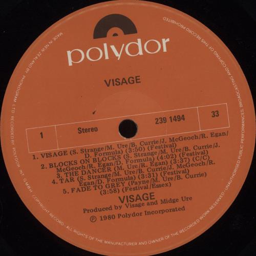 Visage Visage vinyl LP album (LP record) New Zealand VISLPVI675509