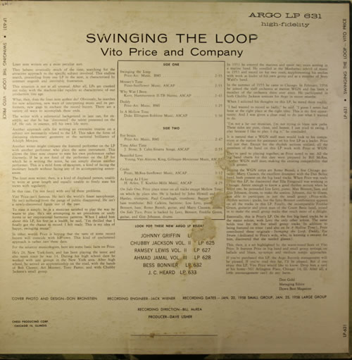 Vito Price Swingin' The Loop - VG+ vinyl LP album (LP record) US VJ3LPSW551432