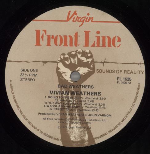 Vivian Weathers Bad Weathers vinyl LP album (LP record) UK VWALPBA888521