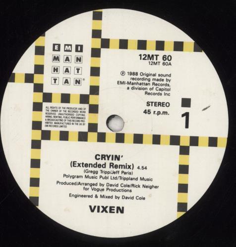 Vixen Cryin' 12" vinyl single (12 inch record / Maxi-single) UK VIX12CR623488