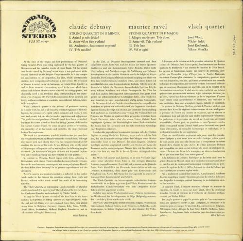 Vlach Quartet Debussy / Ravel String Quartets vinyl LP album (LP record) Czech ZZCLPDE793524