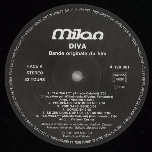 Vladimir Cosma Diva vinyl LP album (LP record) UK W3ALPDI681450