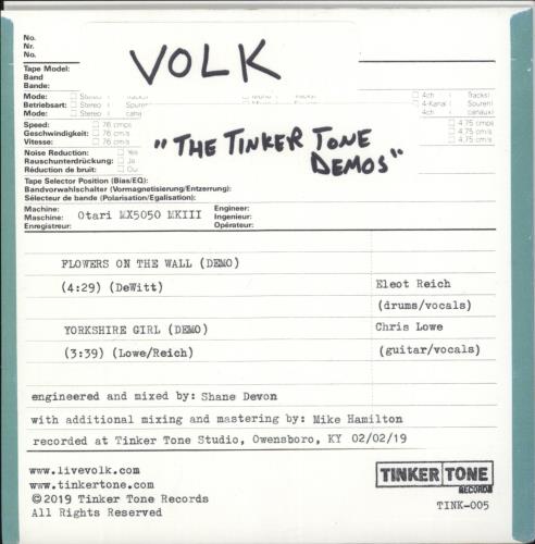 Volk The Tinker Tone Demos 7" vinyl single (7 inch record / 45) US -PO07TH884842