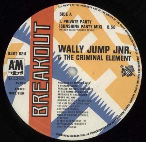 Wally Jump Junior Private Party 12" vinyl single (12 inch record / Maxi-single) UK WJJ12PR864536