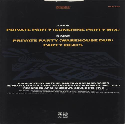 Wally Jump Junior Private Party 12" vinyl single (12 inch record / Maxi-single) UK WJJ12PR864536