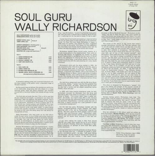Wally Richardson Soul Guru vinyl LP album (LP record) UK 6A0LPSO819389