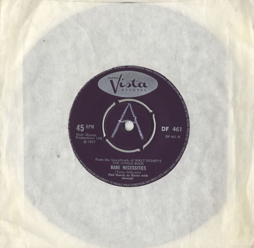 Walt Disney Bare Necessities 7" vinyl single (7 inch record / 45) UK W-D07BA469676