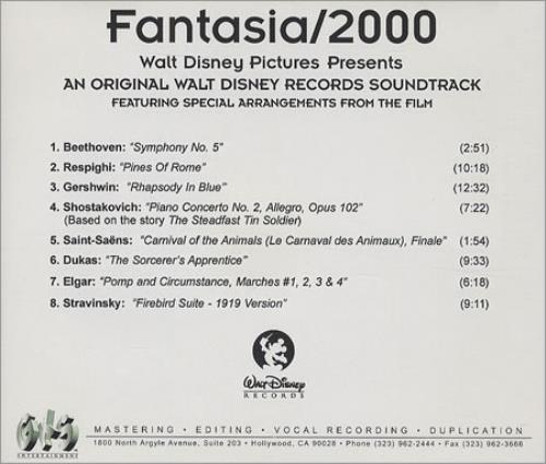 Walt Disney Fantasia/2000 CD-R acetate US W-DCRFA150921