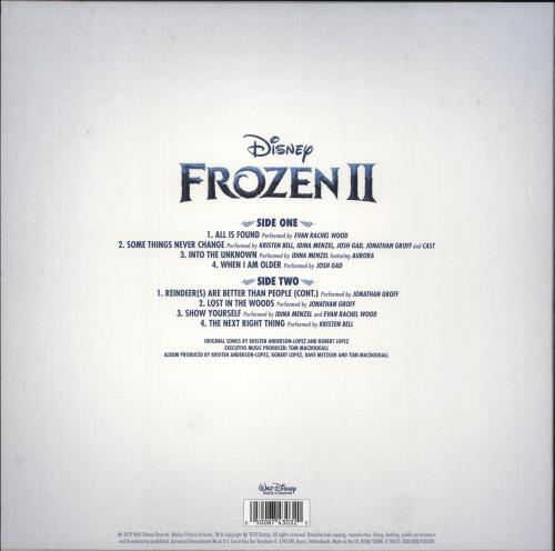 Walt Disney Frozen II vinyl LP album (LP record) UK W-DLPFR885128