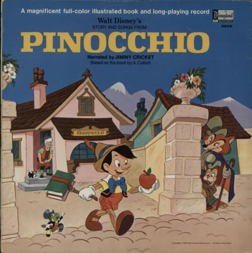 Walt Disney Pinocchio vinyl LP album (LP record) US W-DLPPI600716