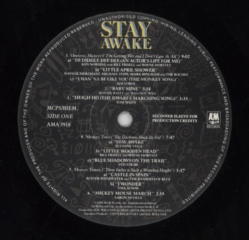 Walt Disney Stay Awake vinyl LP album (LP record) UK W-DLPST345537