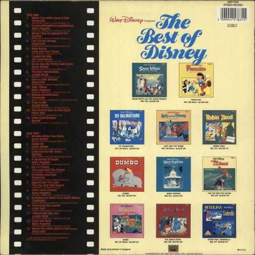 Walt Disney The Best Of Disney vinyl LP album (LP record) UK W-DLPTH748880