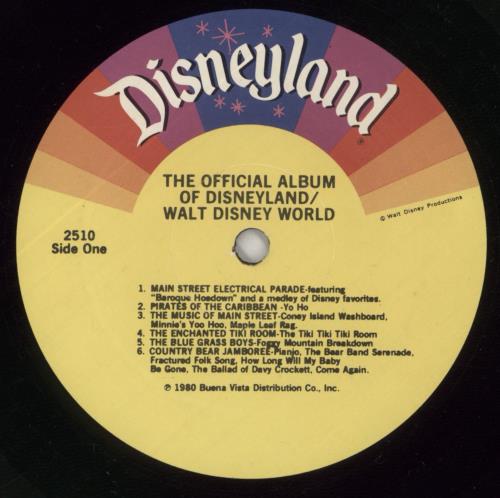 Walt Disney The Official Album Of Disneyland/Walt Disney World vinyl LP album (LP record) US W-DLPTH763143