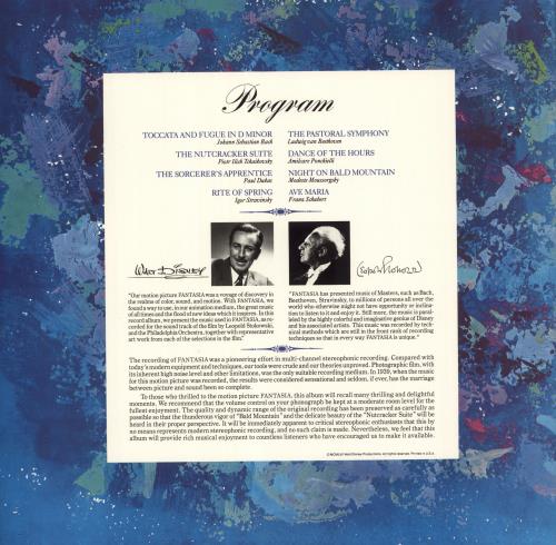 Walt Disney Walt Disney's Fantasia 2-LP vinyl record set (Double LP Album) US W-D2LWA724507