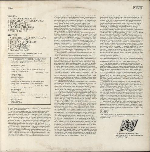 Walter Brown Confessin' The Blues vinyl LP album (LP record) UK 5WBLPCO492855