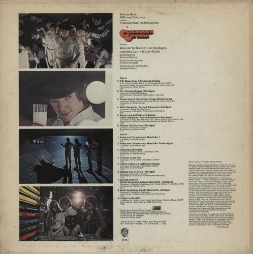 Walter Carlos A Clockwork Orange - EX vinyl LP album (LP record) Canadian WCLLPAC757424